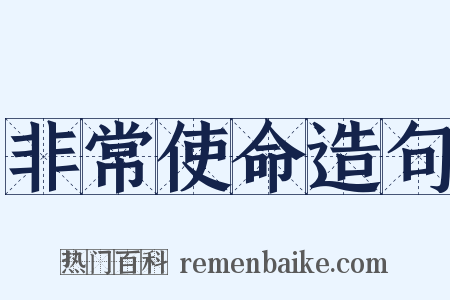 非常使命造句是什么意思的图片